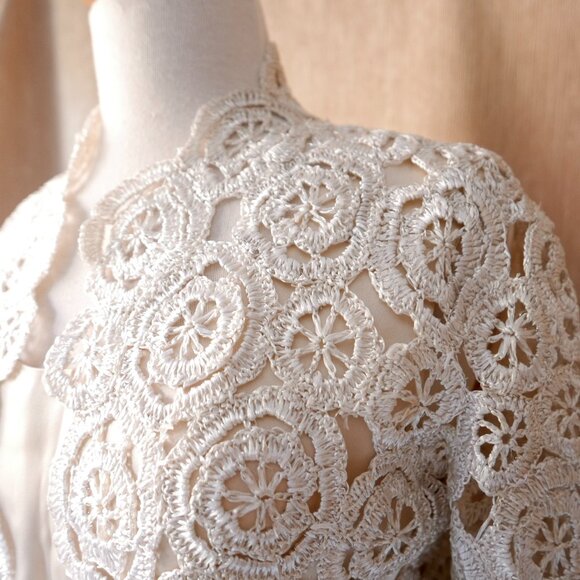 60s Vintage Silver Raffia Jacket, Made in Italy - Picture 6 of 10